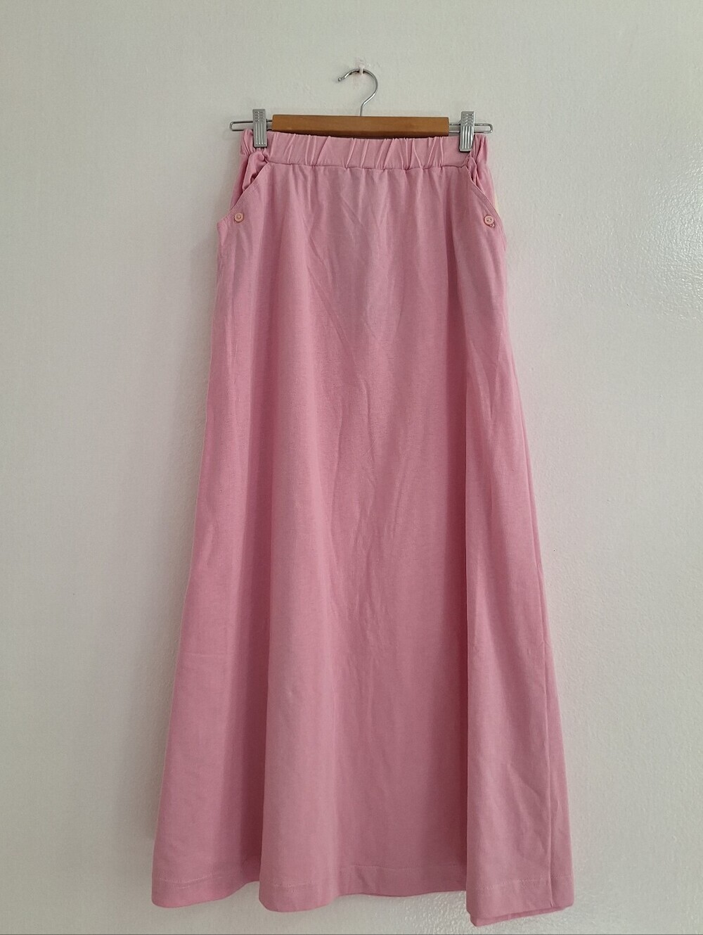 NWT Catcher Vintage Light Pink Women's Maxi Skirt with Elastic Waist